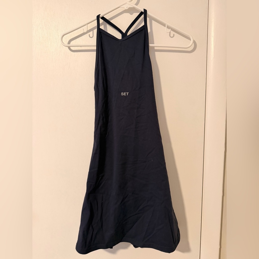 SET Active Navy Blue Strappy Tank Dress
